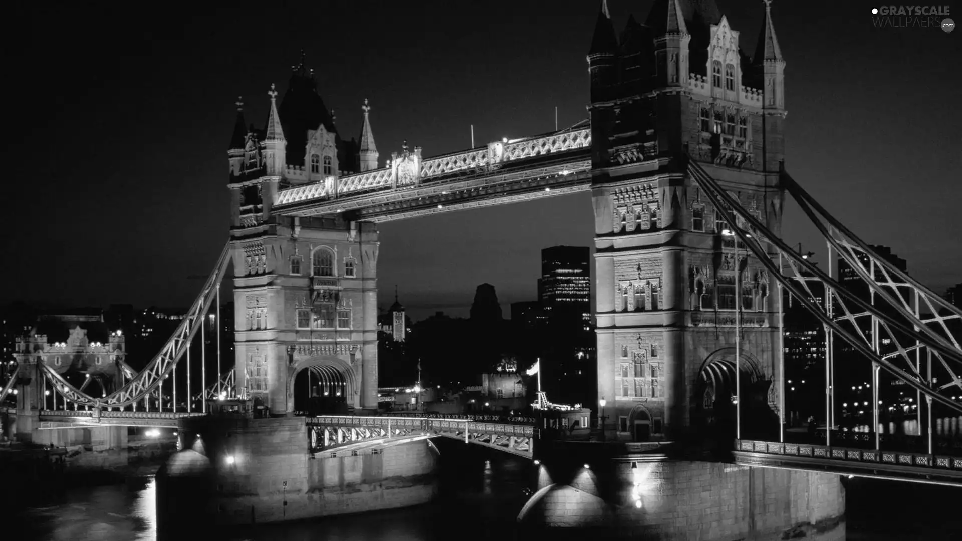 England, bridge, Night, London