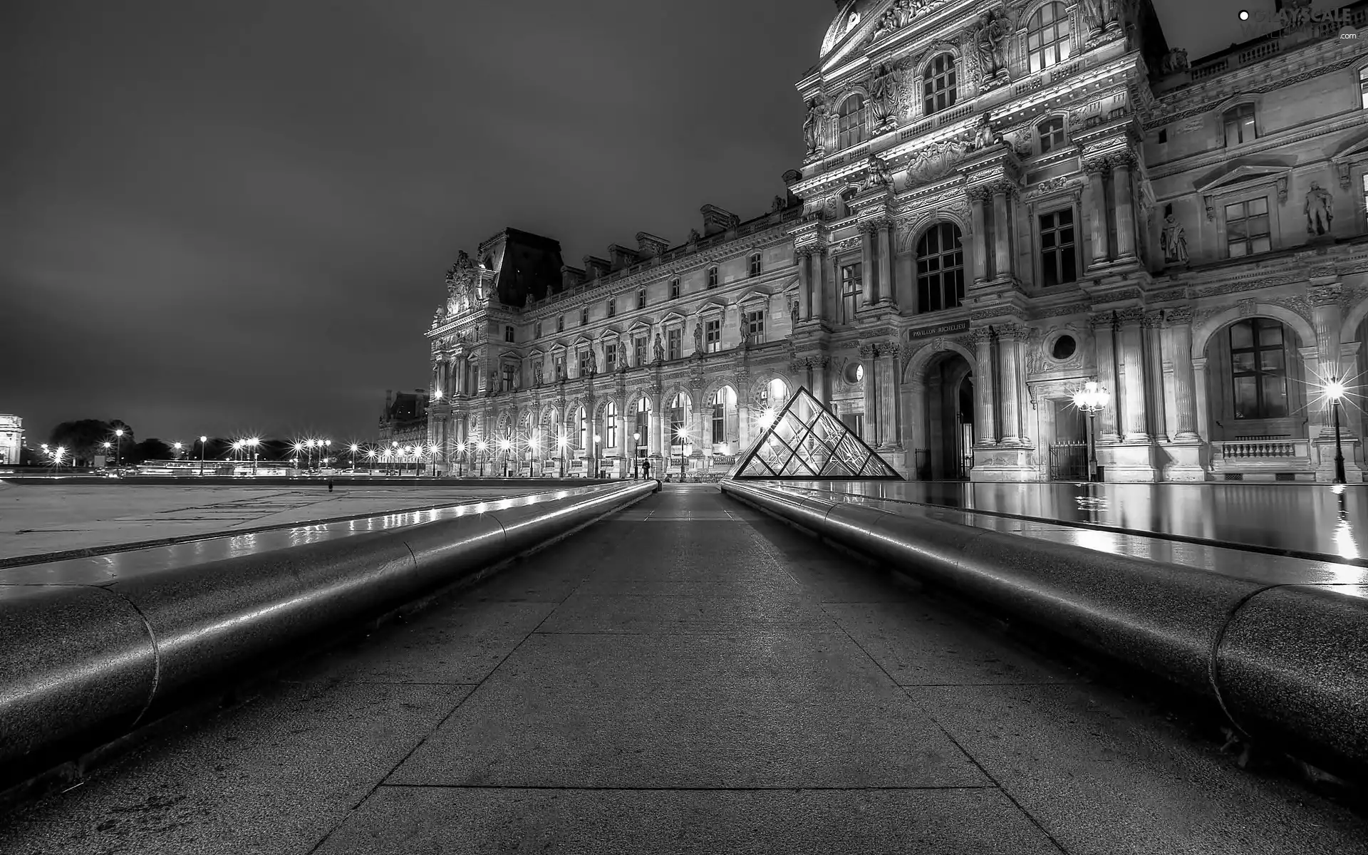 Fragment of the Louvre, Paris, night