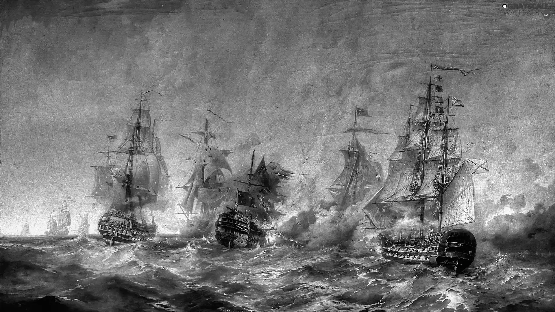sailboats, maritime, picture, Battle