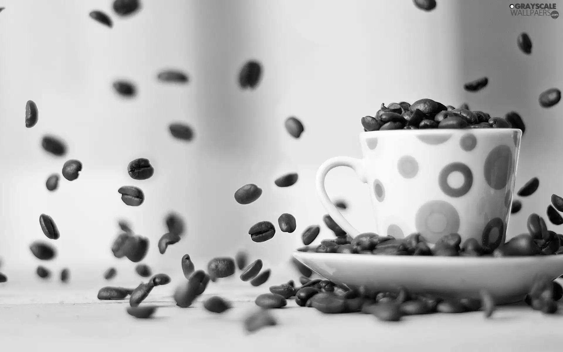 grains, cup, plate, coffee