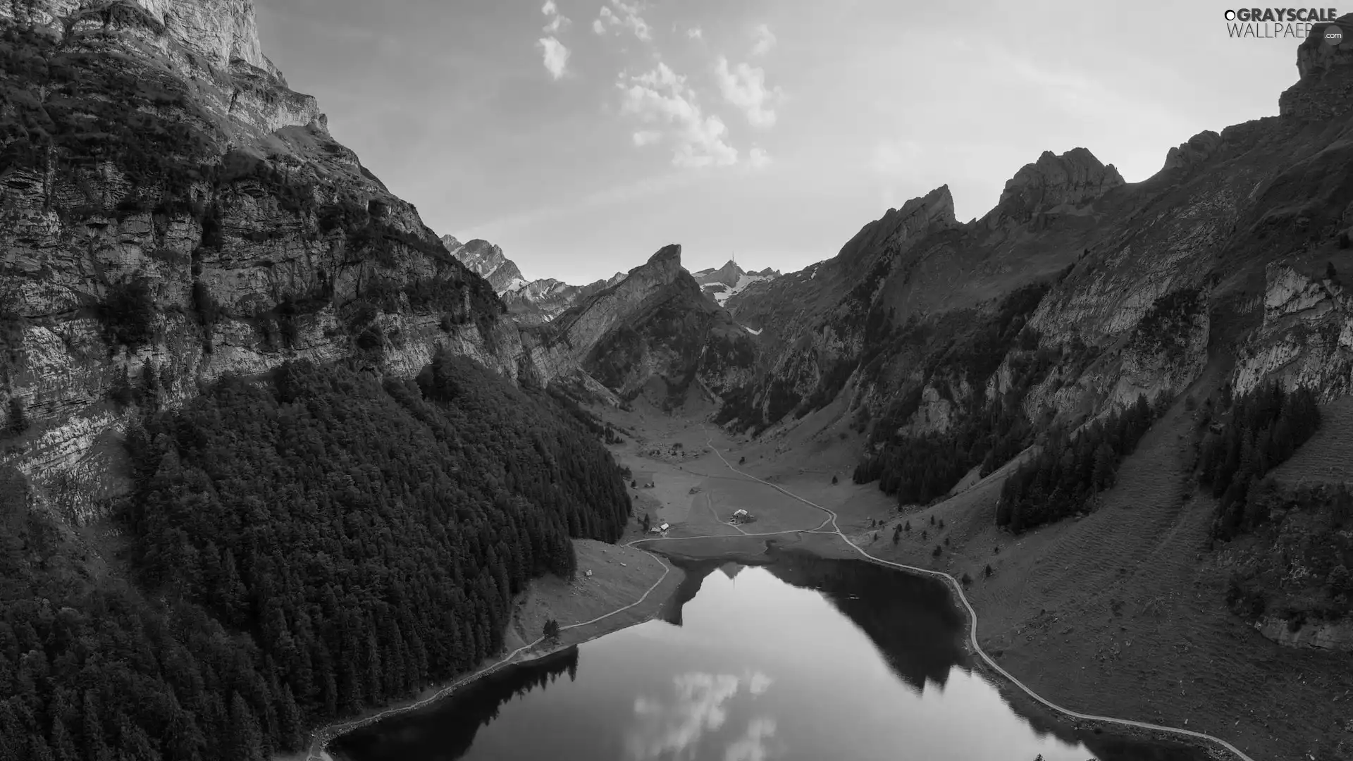 Alps, Switzerland, rocks, reflection, Seealpsee Lake, Mountains