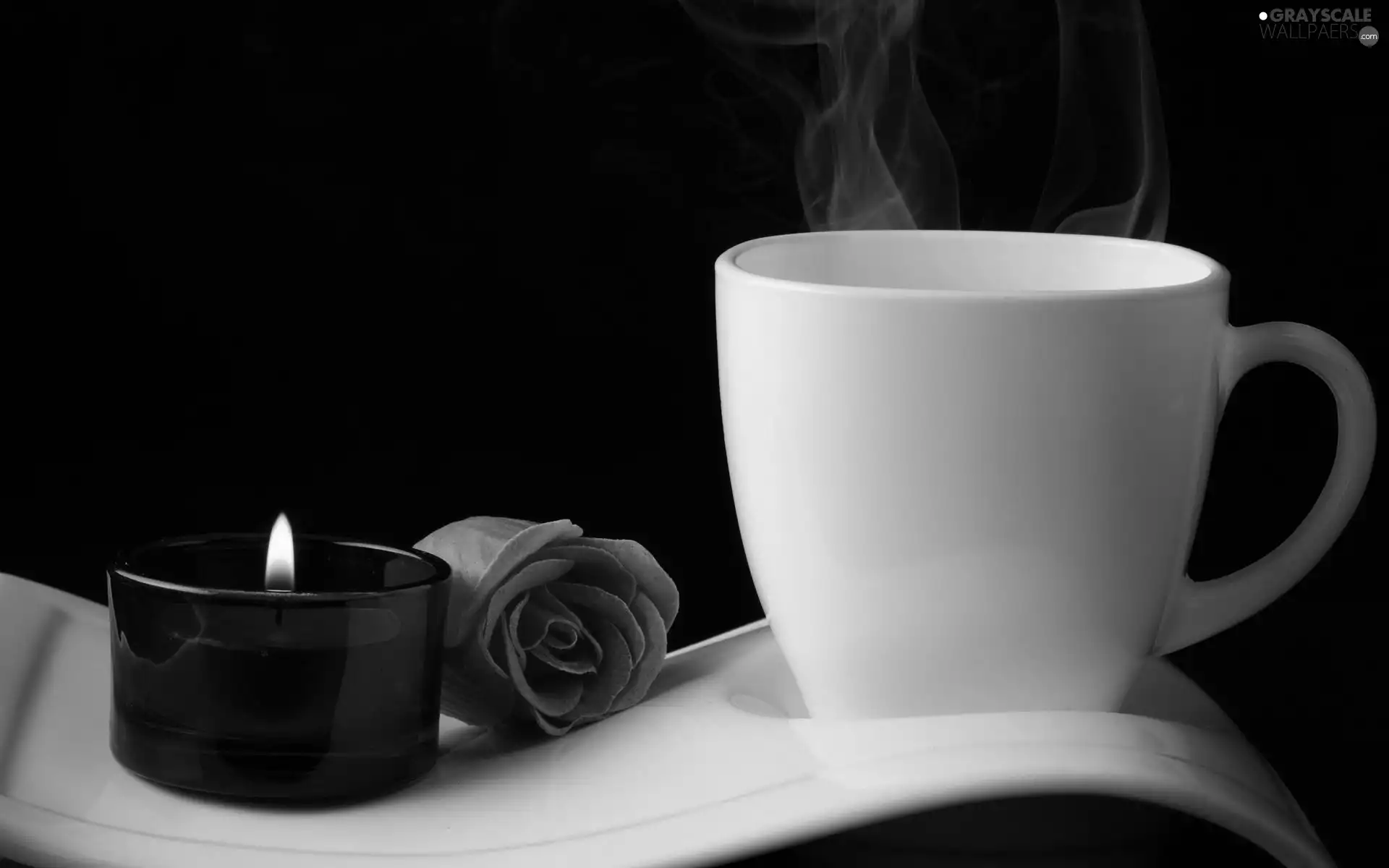 rose, coffee, candle