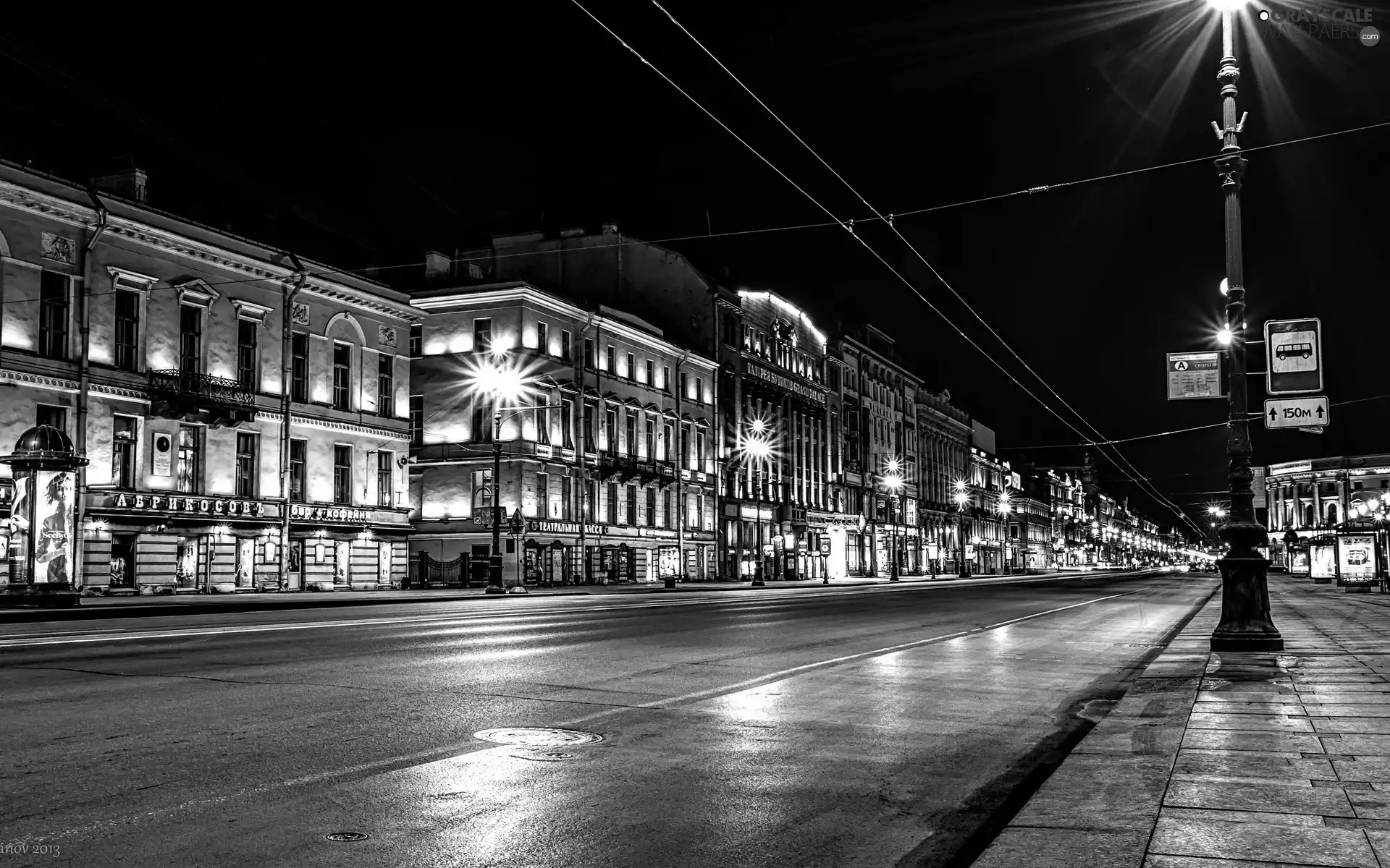 St. Petersburg, Russia, buildings, lanterns, Street