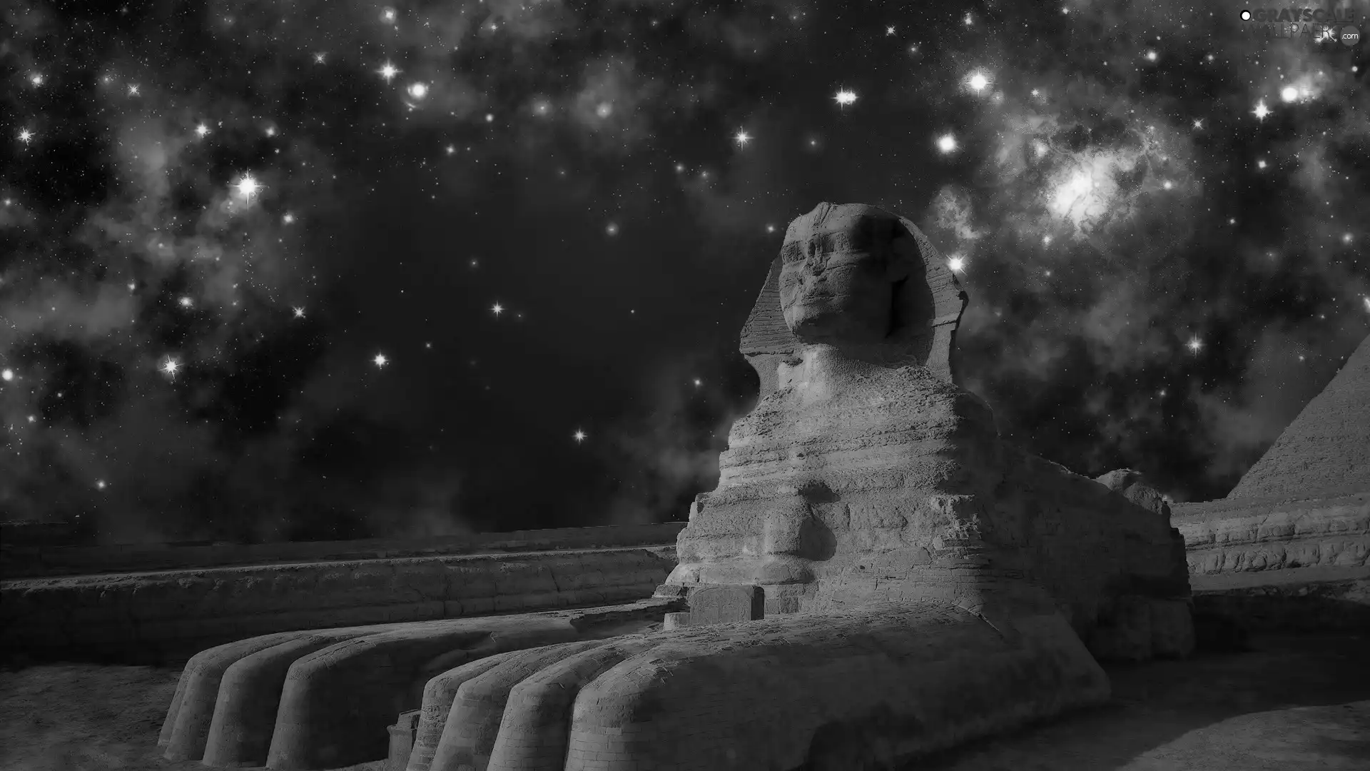 Statue monument, Sky, star, sphinx