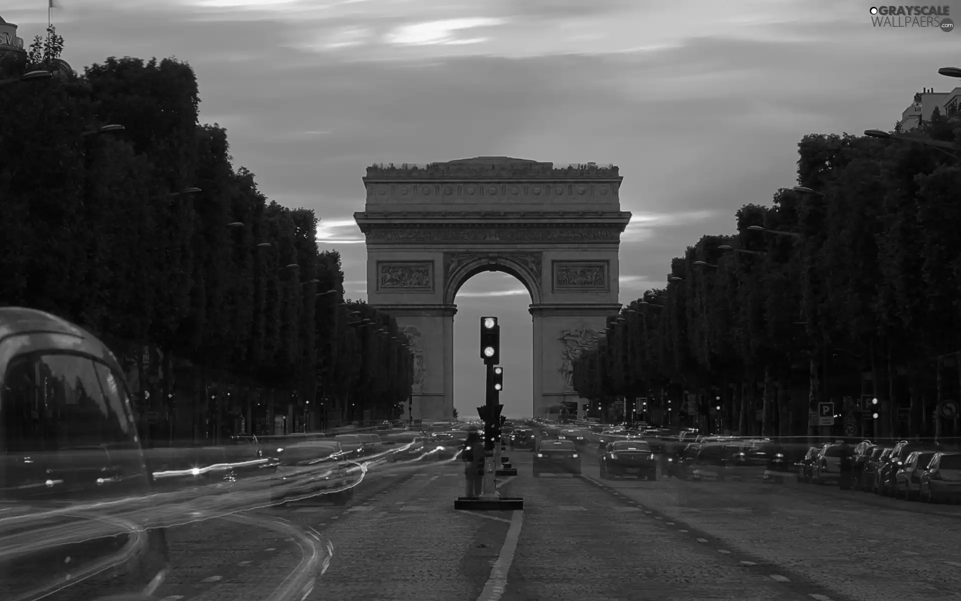 arc de Triomphe, west, sun, Paris