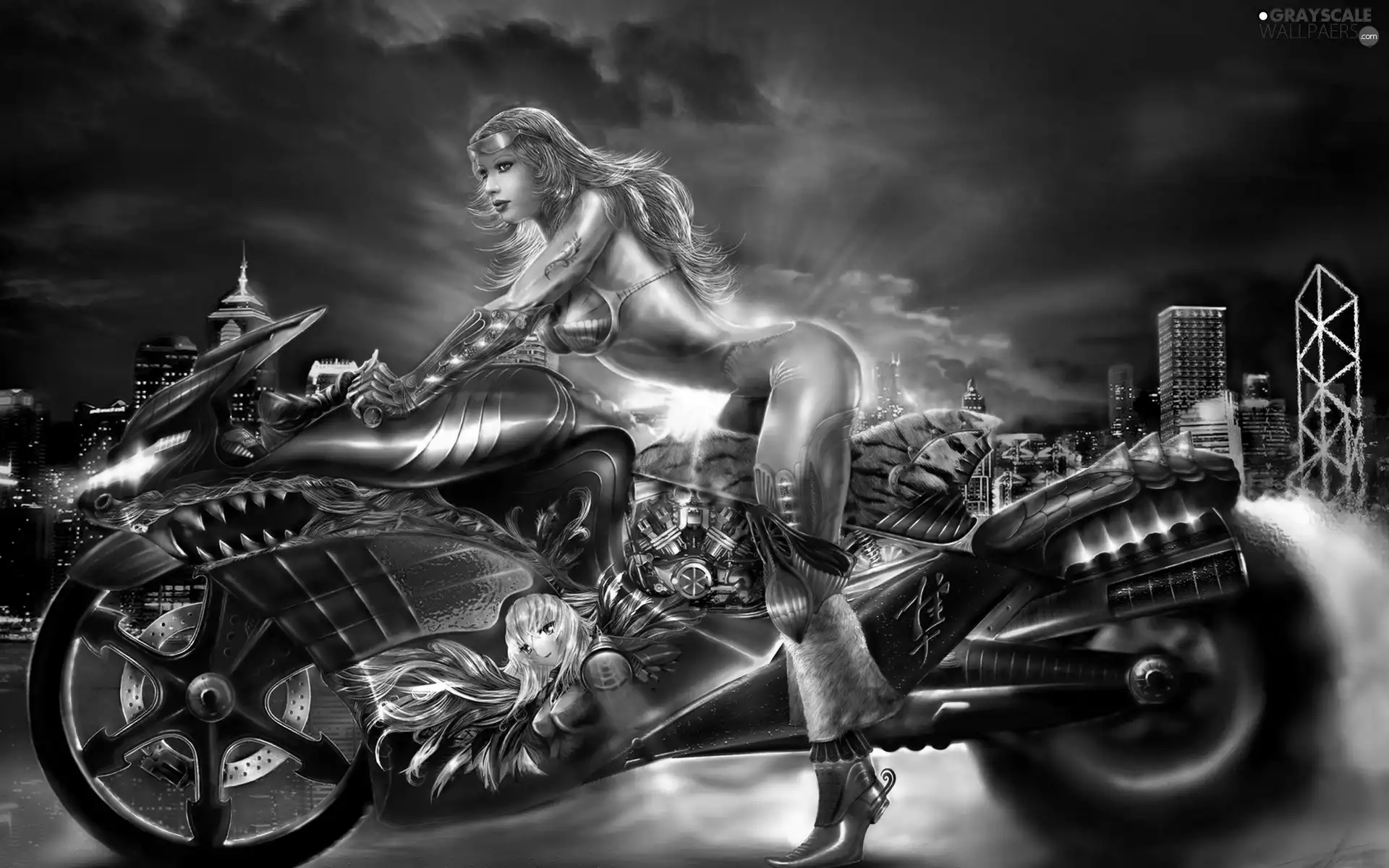 motor-bike, Women, Tattoo