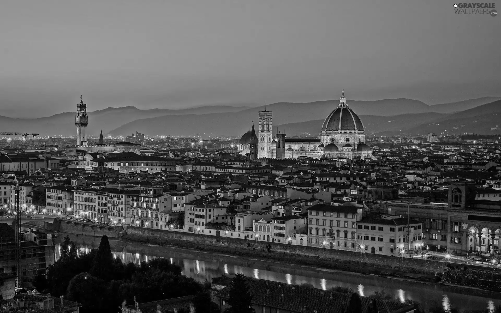 town, Italy, Florence, panorama, chair