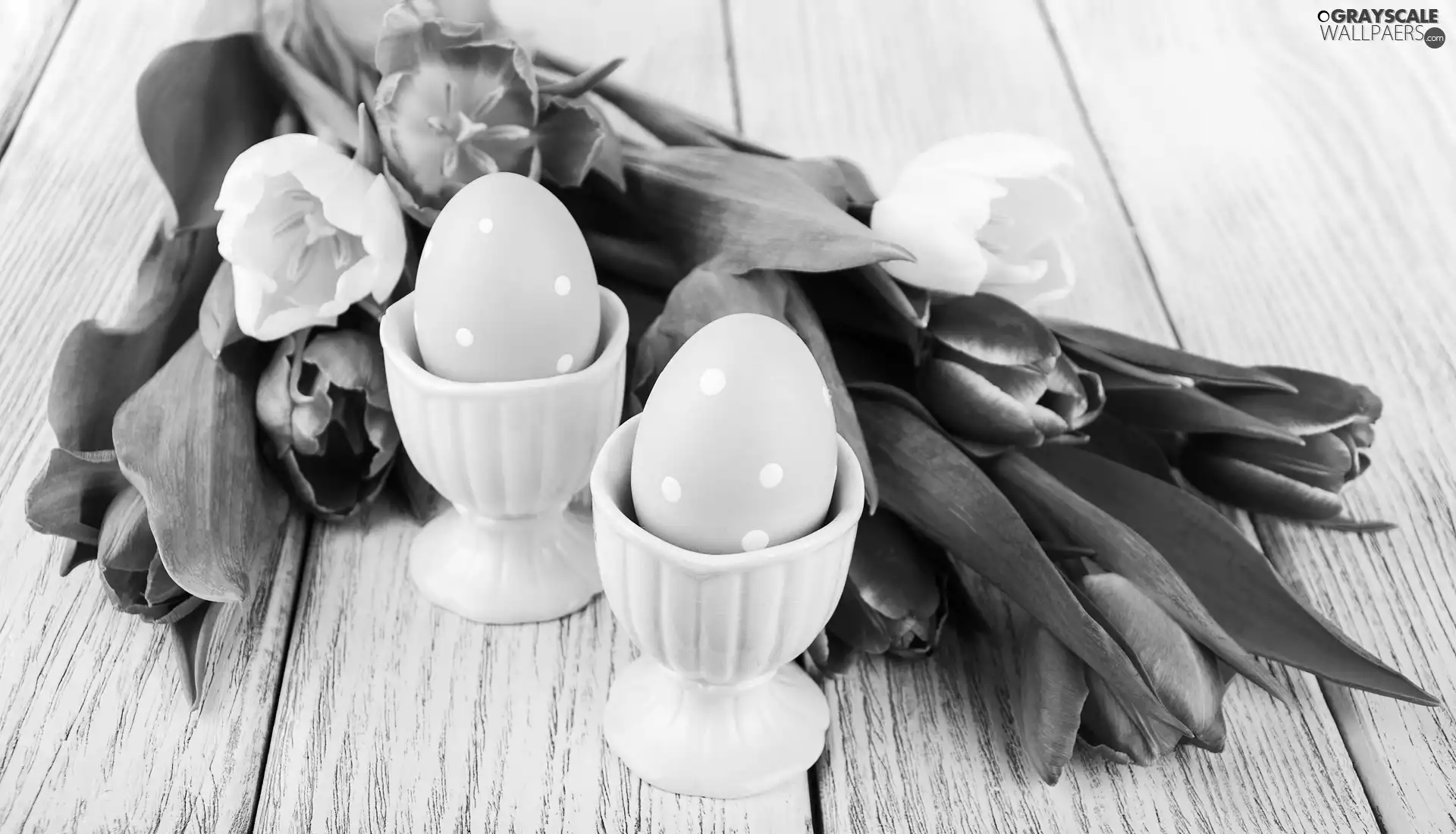 Easter, eggs, glasses, Tulips