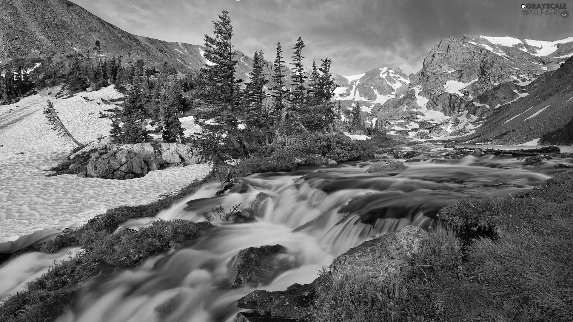 Mountains, River, State of Colorado, The United States, Indian Peaks Wilderness