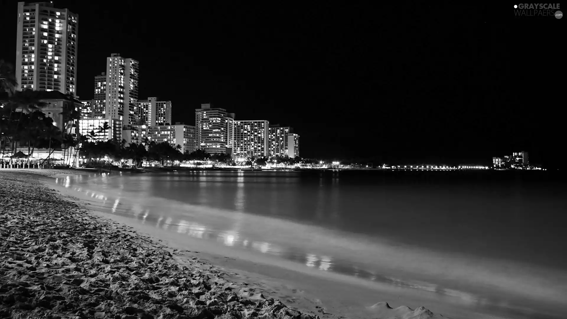 Honolulu, Beaches, Waikiki, night