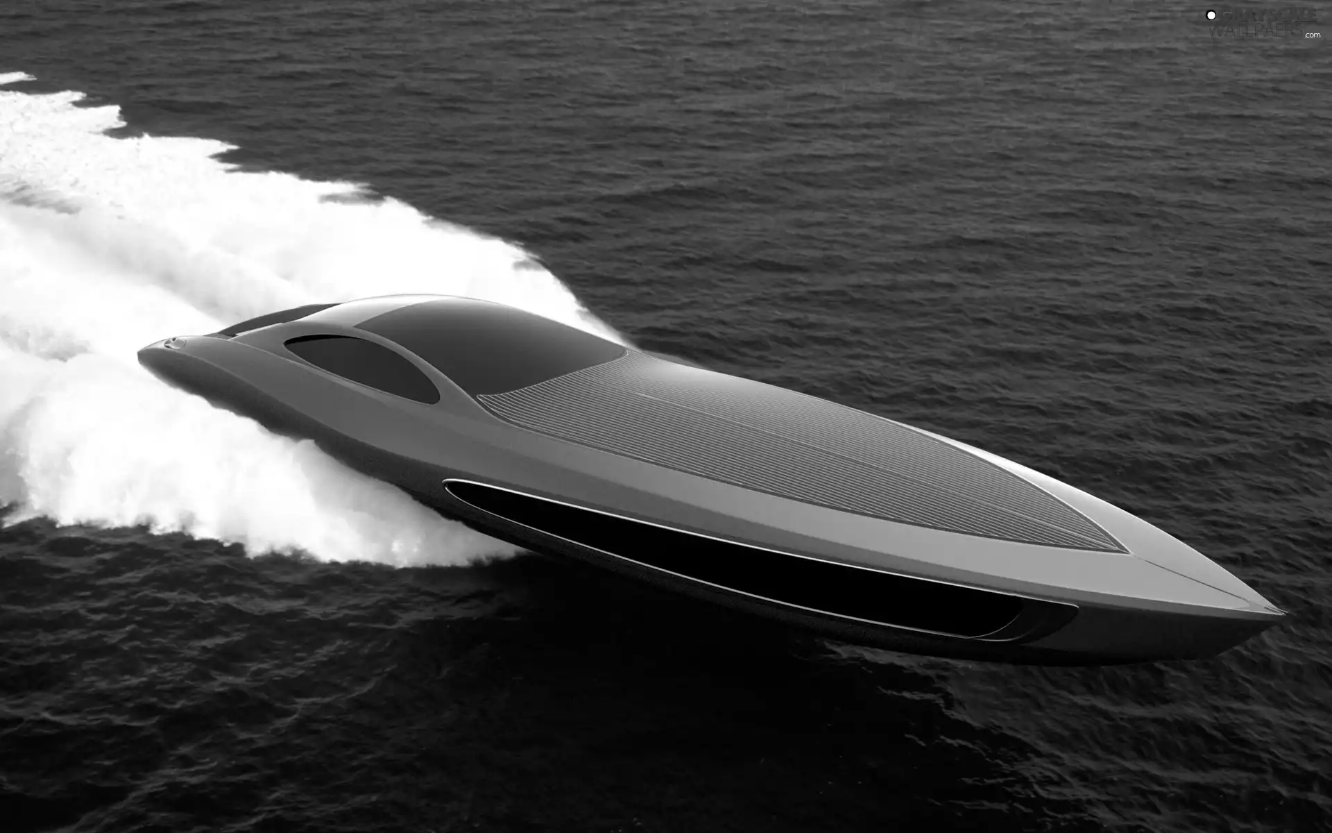 Luxury, sea, Waves, Motor boat