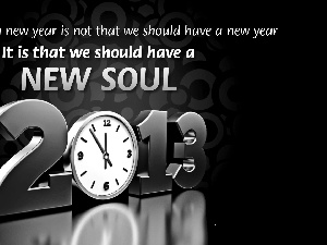 Clock, New Year, 2013