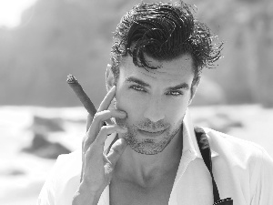 a man, cigar