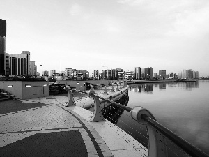 Abu, Dhabi, wharf, panorama, sea