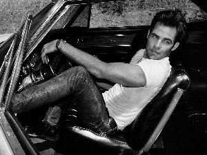 Automobile, Jeans, Chris Pine, actor, a man