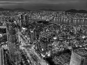 agglomeration, Seul, night