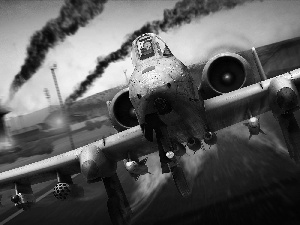plane, Start, airport, A-10 Thunderboold