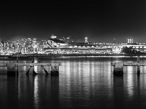 Night, Hong Kong, airport