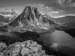 Alberta, Canada, lake, rocks, Mountains