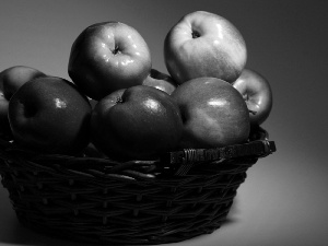 apples, basket, robust