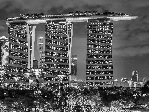 architecture, Marina Bay Sands, skyscrapers, Town, Singapur