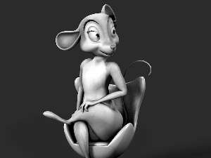 Armchair, mouse, 3D