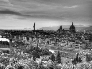 Town, River, Arno, Florence