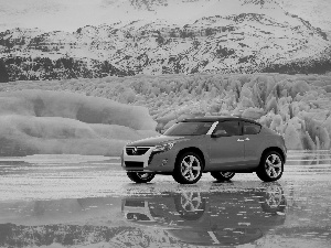 Snowy, Icecream, Automobile, Mountains