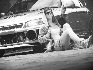 Tattoo, Glasses, Automobile, Women