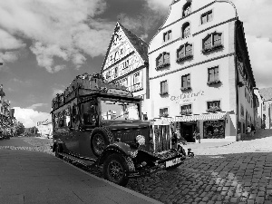 Automobile, transport, Street, antique, buildings