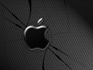 Apple, Black, background, logo