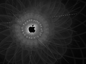 background, Fraktal, logo, purple, Apple