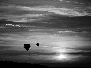 Balloons, west, sun