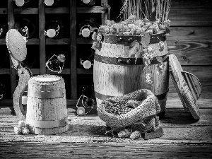 barrel, hop, mug, Bottles, Beer