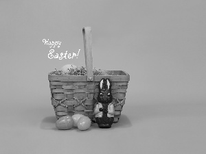 basket, rabbit, eggs