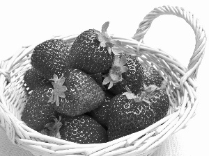 strawberries, basket