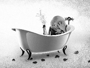 Bath, Champagne, small, hunger, mascot