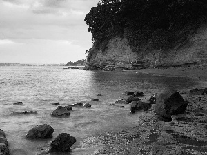 Cliffs, sea, Beaches, quiet