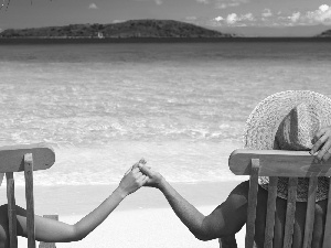 deck chair, sea, holiday, lovers