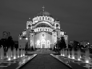 Belgrade, Serbia, Saint Sava, Fountains, Cerkiew
