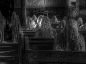 the spirits, interior, bench