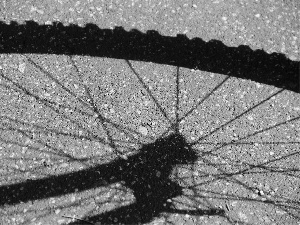 bicycle, shadow, wheel