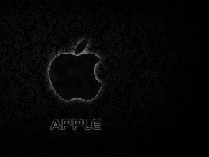 Black, background, outline, Apple, Violet