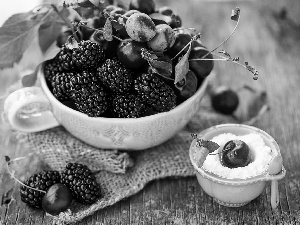 cherries, blackberries