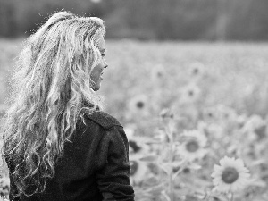 Nice sunflowers, Women, Blonde