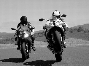 Two cars, BMW S1000RR