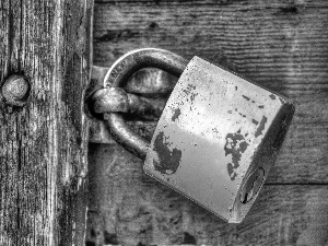 boarding, staple, padlock