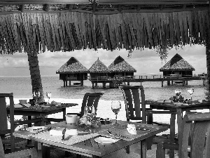 Restaurant, Ocean, Bora Bora, Beaches