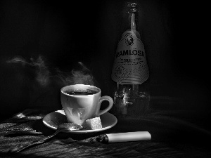 cup, lighter, Bottle, coffee
