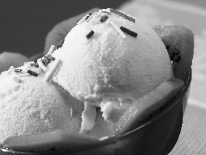 ice cream, decoration, bowl, kiwi